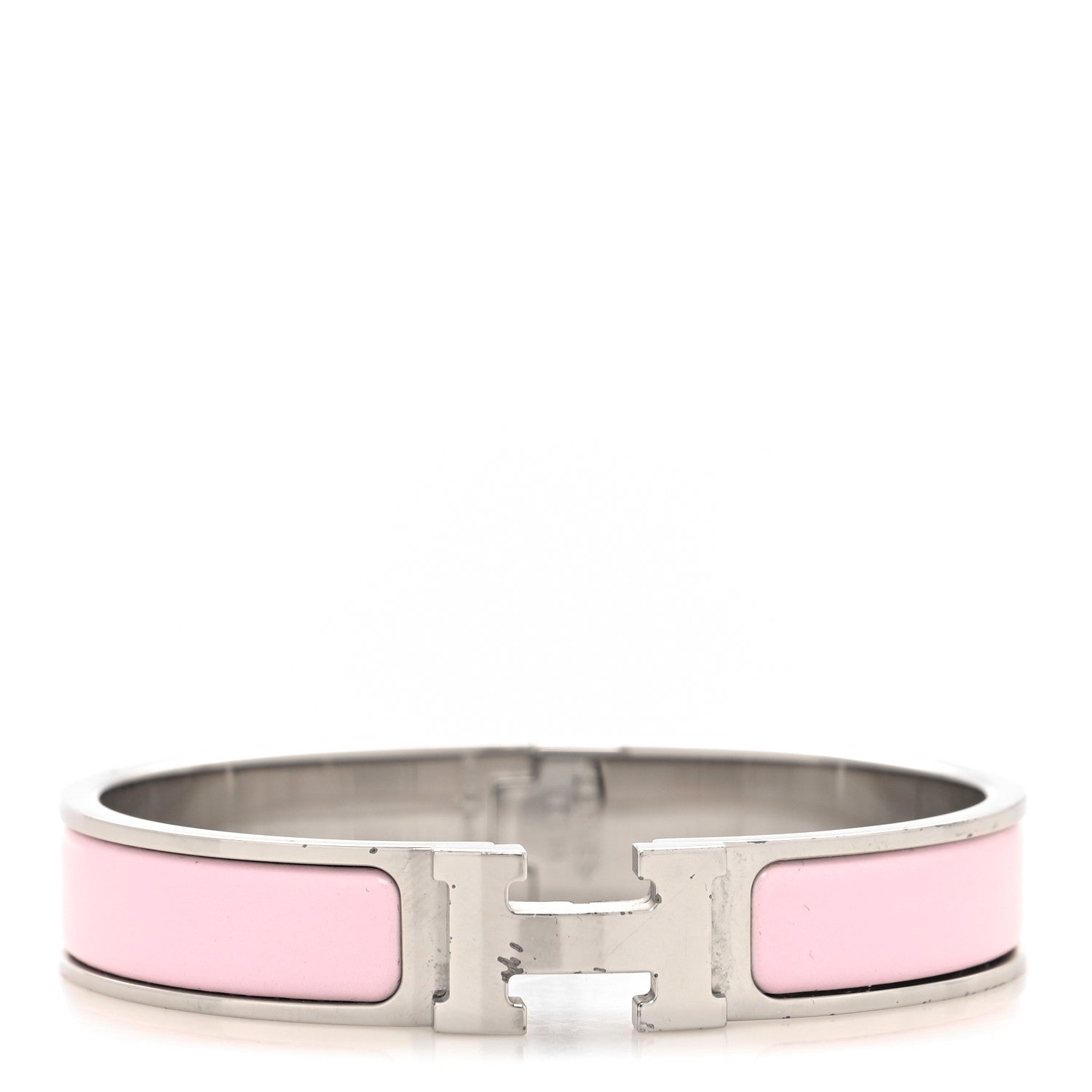 Hermes Enamel Narrow Clic Clac H Bracelet PM Rose Sakura 1 of 5