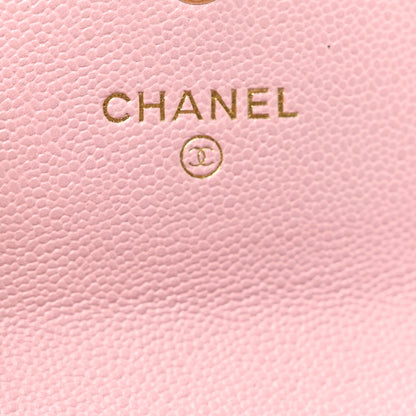 Chanel Caviar Quilted Studded CC Flap Card Holder Light Pink 6 of 8