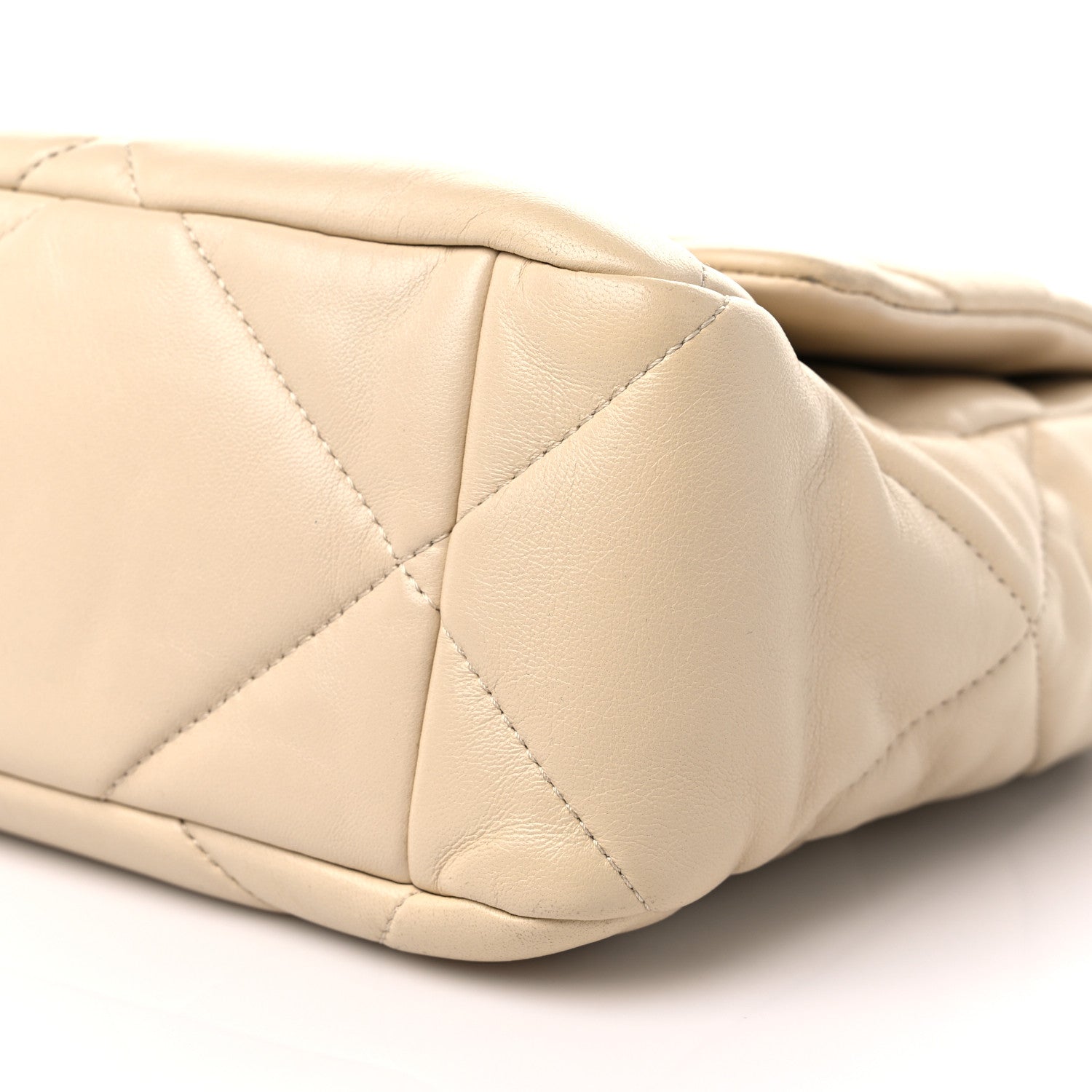 Chanel Lambskin Quilted Large Chanel 19 Flap Light Beige 9 of 10