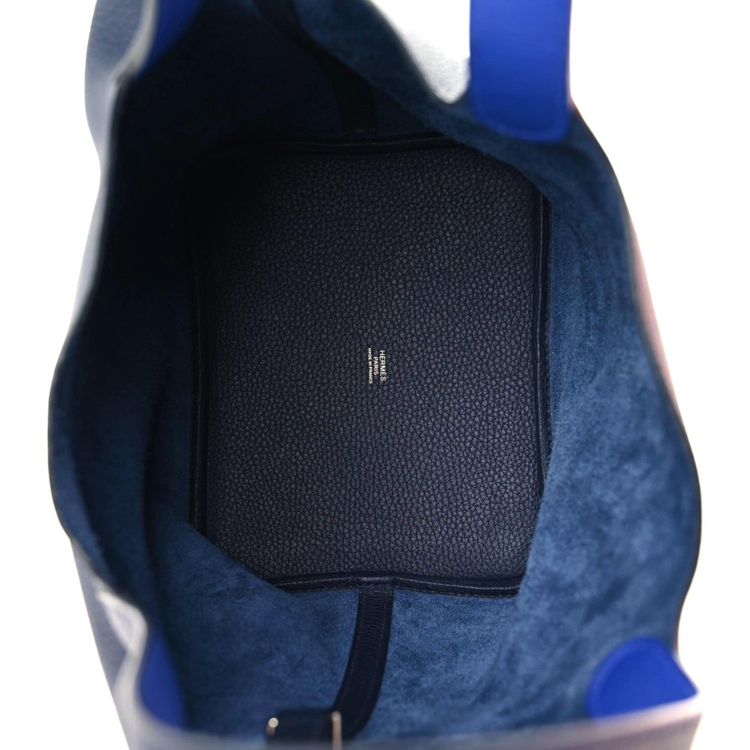 Hermes Taurillon Clemence Swift Eclat Picotin Lock 22 MM Bleu Nuit Bleu Electrique 10 of 11