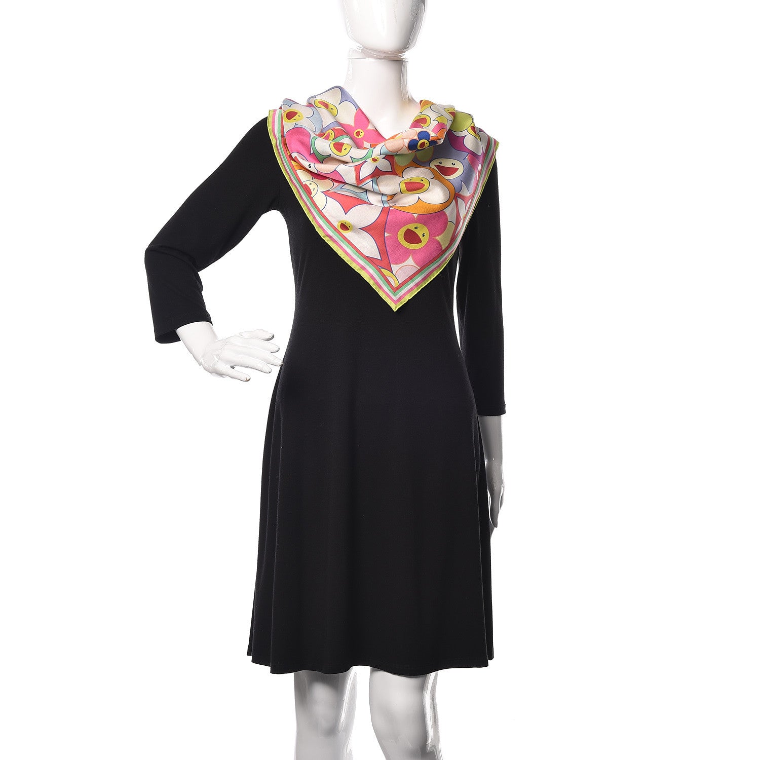 Louis Vuitton Silk Murakami Cosmic Flower Scarf Multicolor 2 of 4