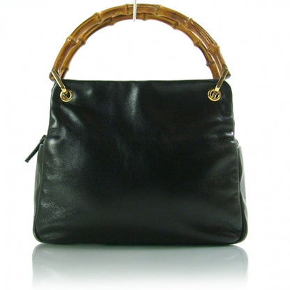 Gucci Leather Bamboo Handle Small Tote Black 1 of 11