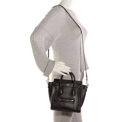 Celine Smooth Calfskin Nano Luggage Black 2 of 9