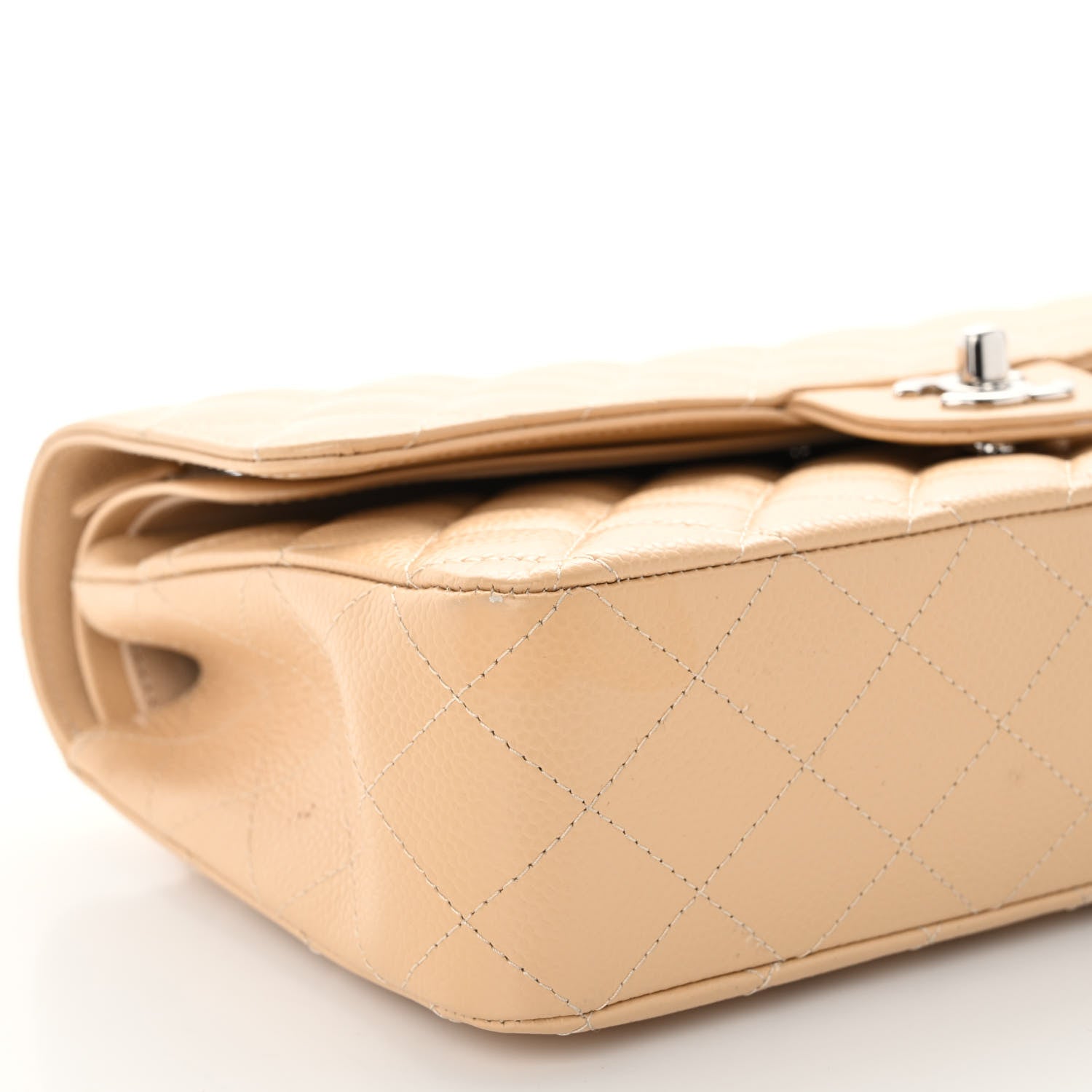 Chanel Caviar Quilted Medium Double Flap Beige 8 of 10