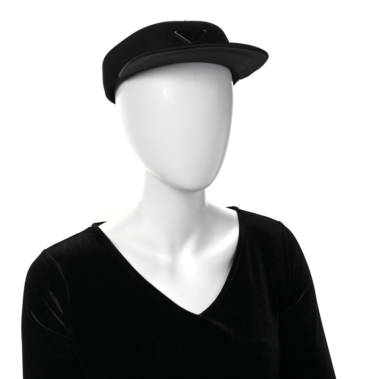 Prada Re-Nylon Metal Triangle Logo Mens Visor L Black 2 of 9