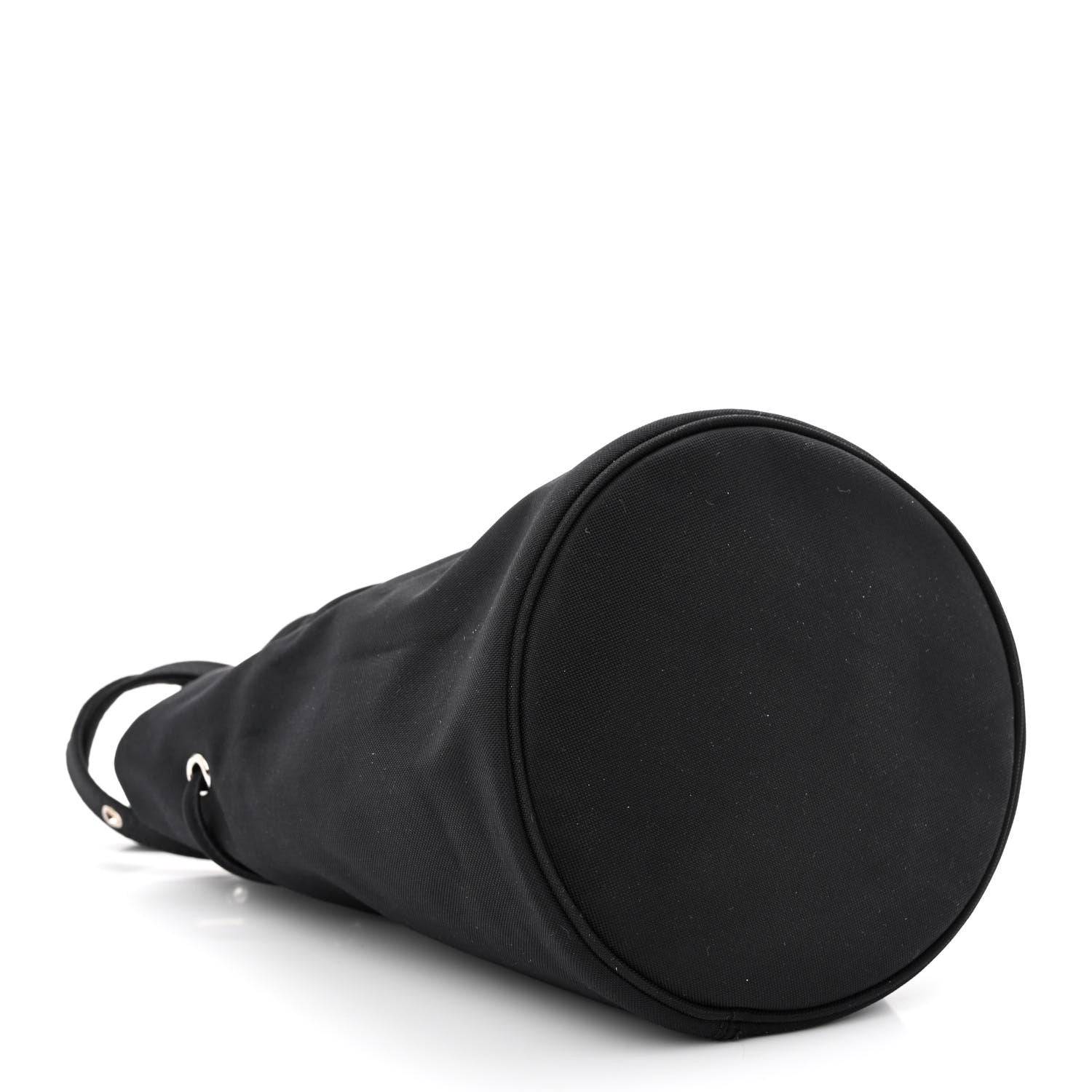 Balenciaga Recycled Sport Nylon Logo Embroidered Wheel Drawstring Bucket Bag Black 4 of 10