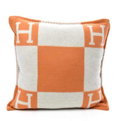 Hermes Wool Cashmere Avalon Pillow PM Ecru Potiron 2 of 3