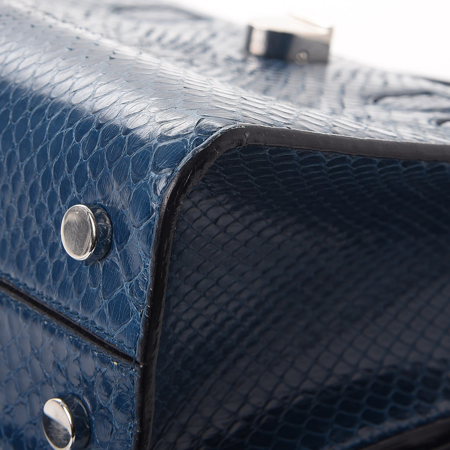 Christian Dior Python Mini Diorever Flap Blue 13 of 16