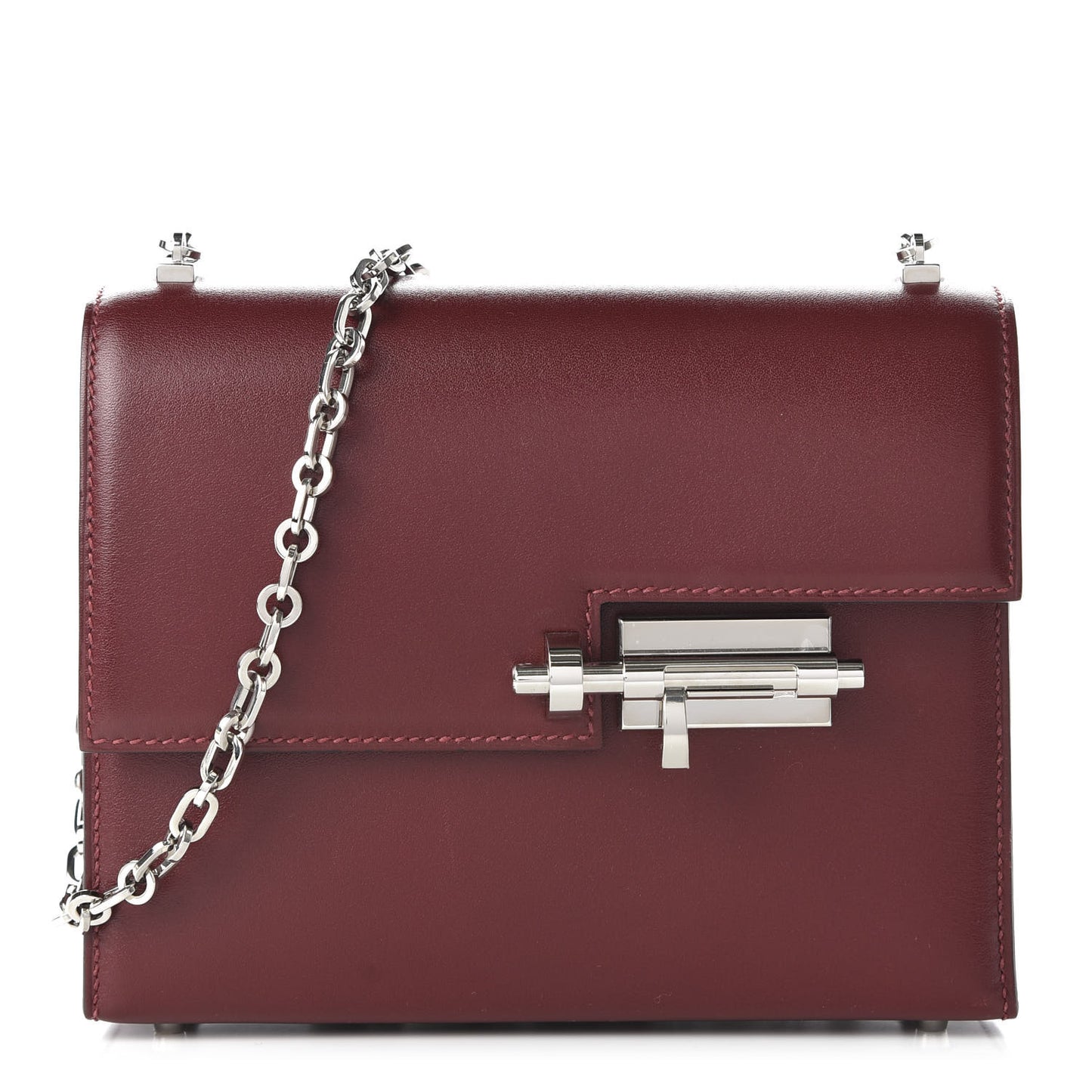 Tadelakt Mini Verrou Chaine Bag Rouge H