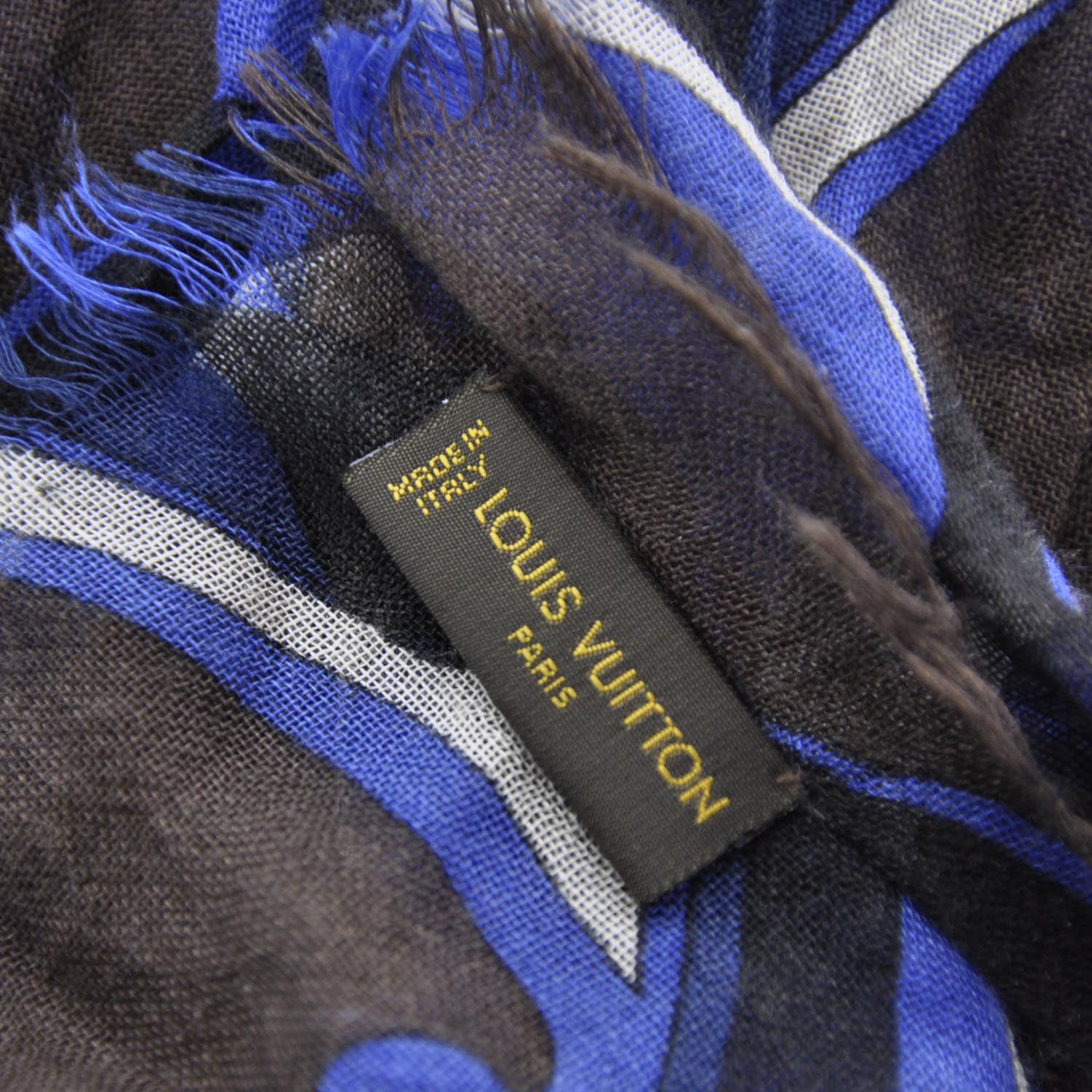 Louis Vuitton Cashmere Silk Arabesque Stole Blue 2 of 4