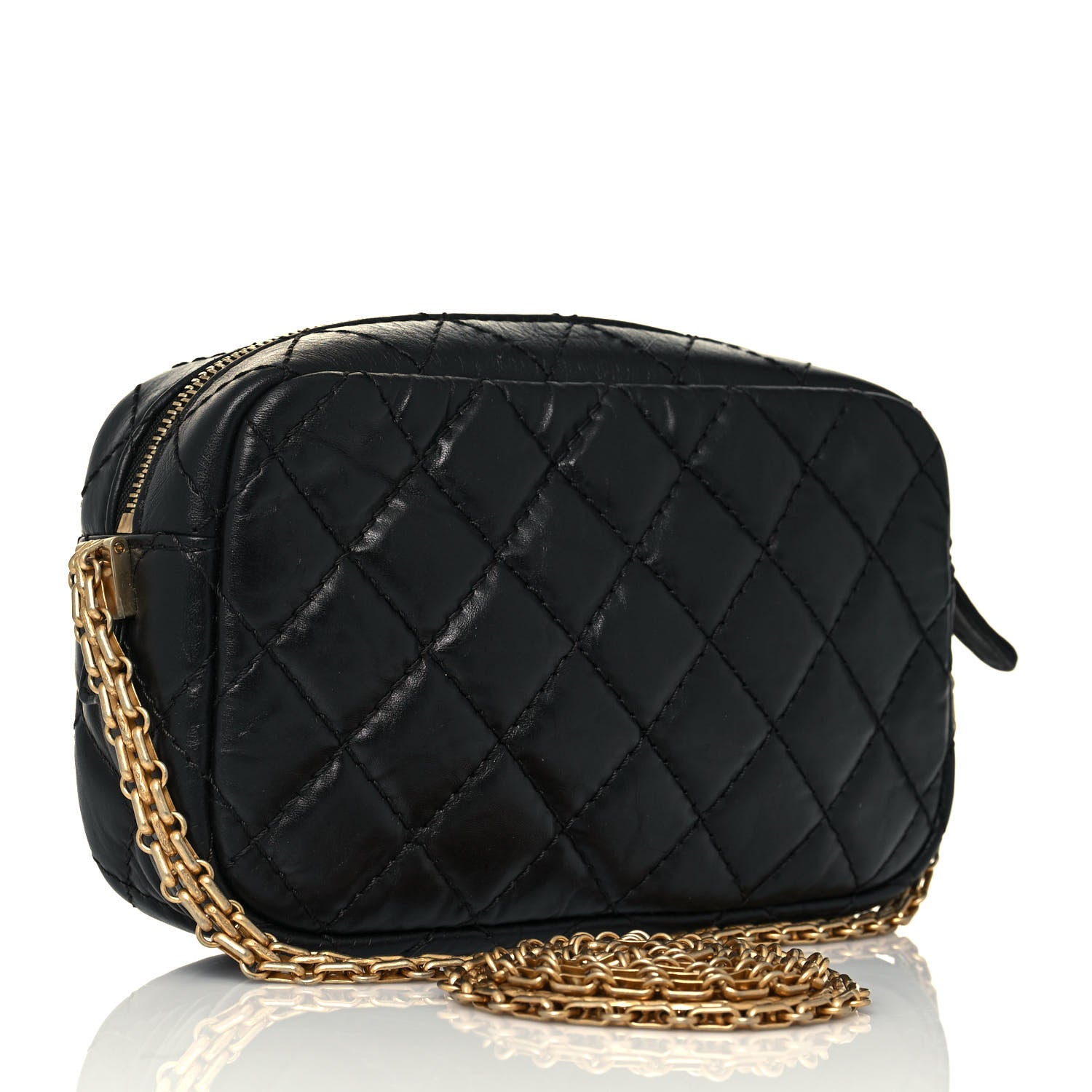 Chanel Aged Calfskin Quilted Mini Reissue Camera Case Black 3 of 12