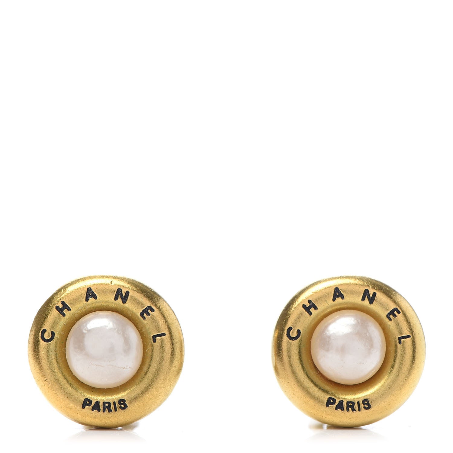 Chanel Pearl CC Logo Clip On Earrings Gold 1 of 5