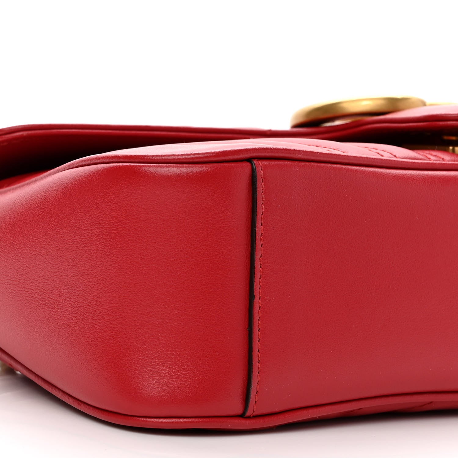 Gucci Calfskin Matelasse Small GG Marmont Shoulder Bag Hibiscus Red 9 of 10