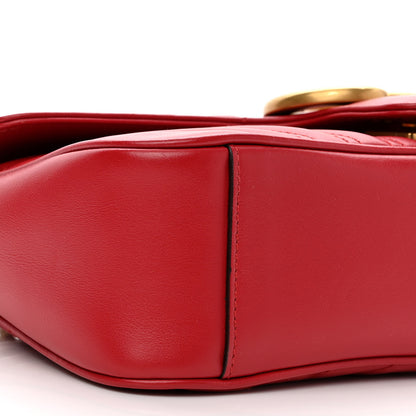 Gucci Calfskin Matelasse Small GG Marmont Shoulder Bag Hibiscus Red 9 of 10