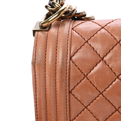 Chanel Calfskin Quilted Medium Boy Flap Light Brown 17 of 19