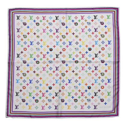 Louis Vuitton Silk Multicolor Eye Love Scarf White 1 of 5