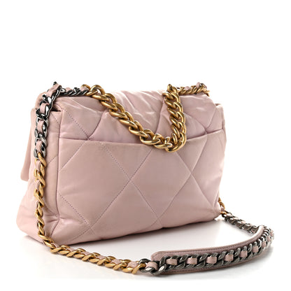Chanel Lambskin Quilted Large Chanel 19 Flap Light Pink 2 of 15