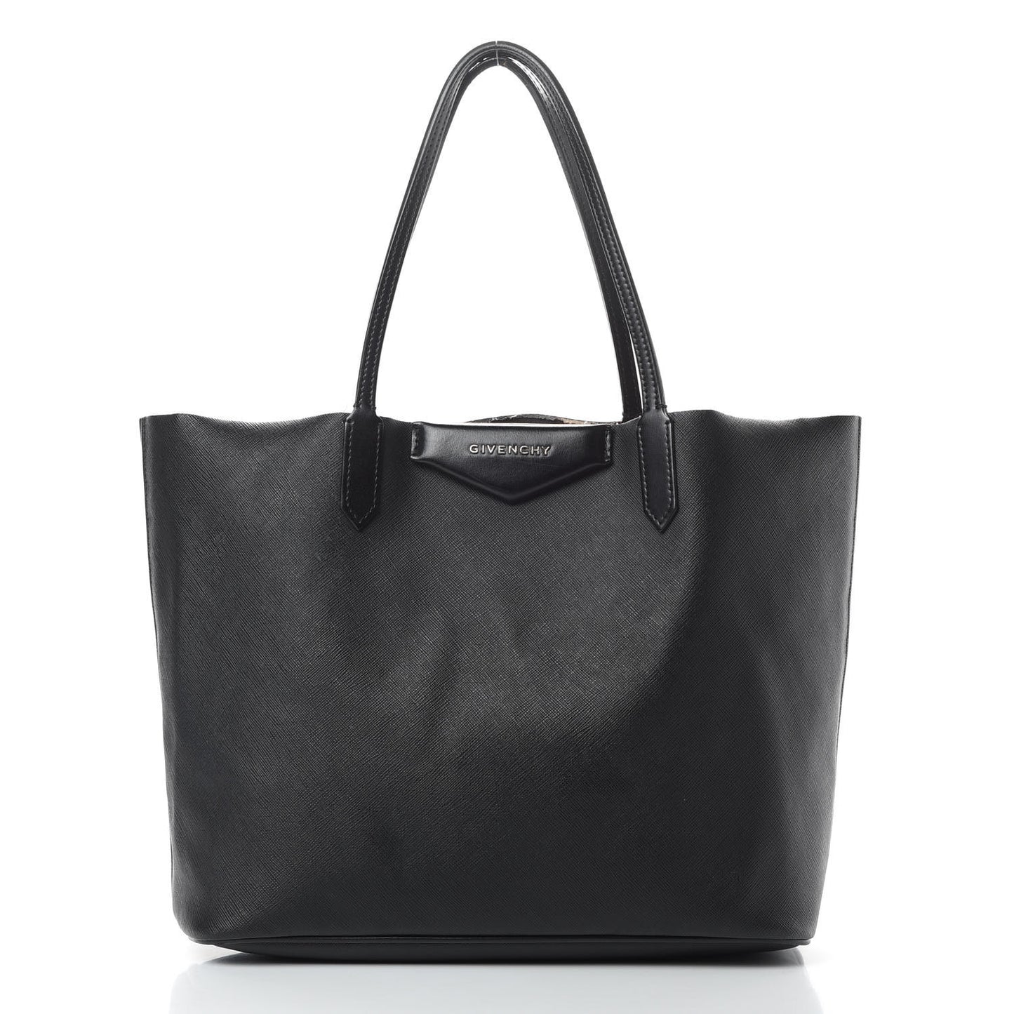 Coated Canvas Medium Antigona Tote Black