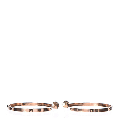 Hermes 18K Rose Gold Mini Clous Hoop Earrings 3 of 6