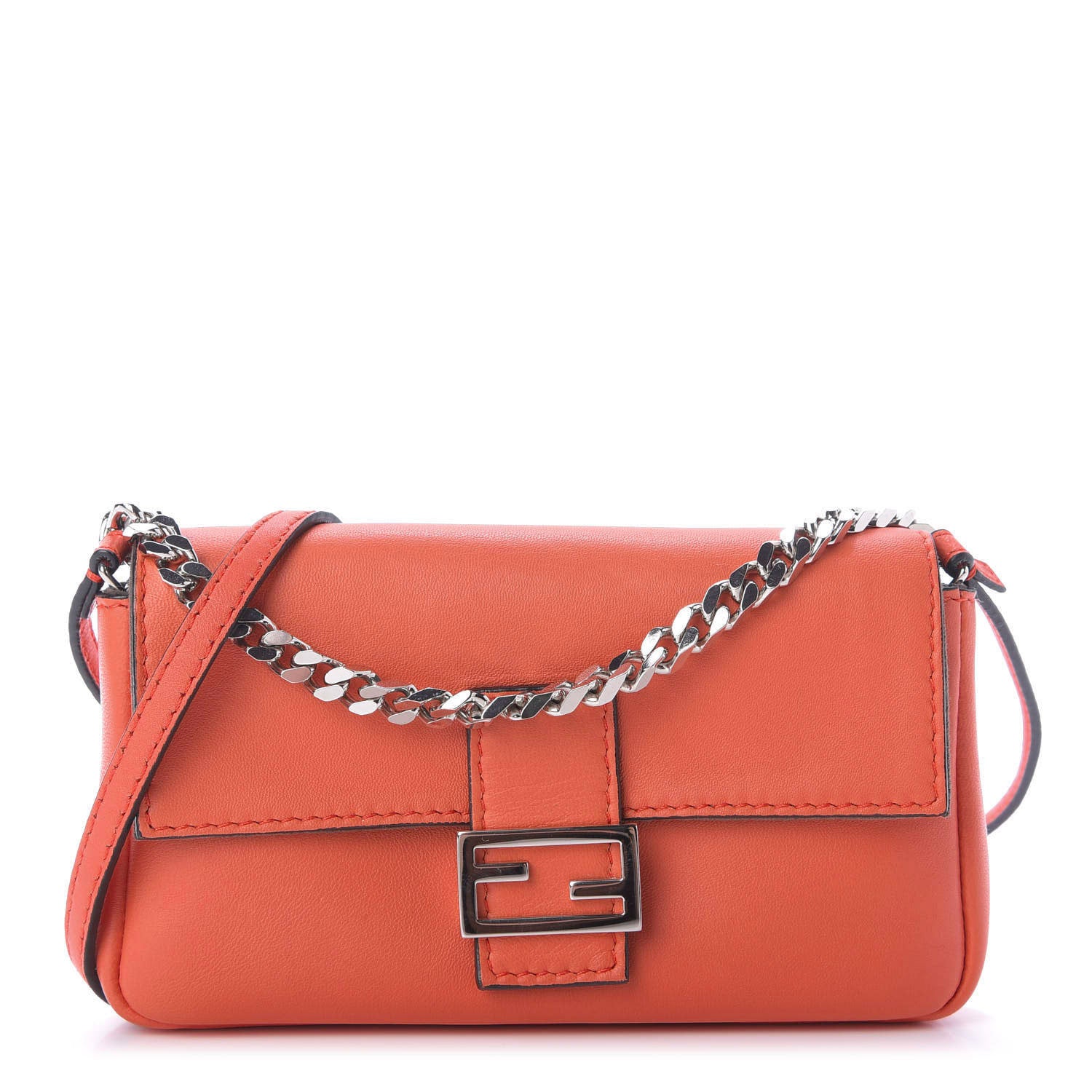 Fendi Shiny Nappa Micro Baguette Papavero 1 of 8