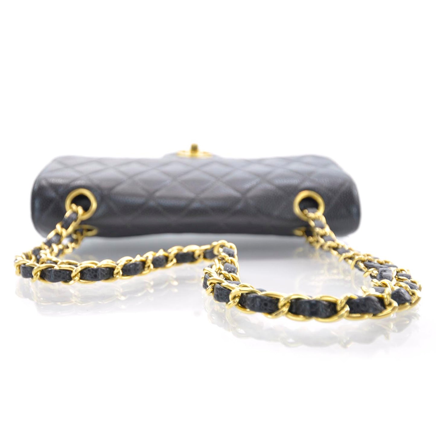 Caviar Quilted Small Double Flap Black