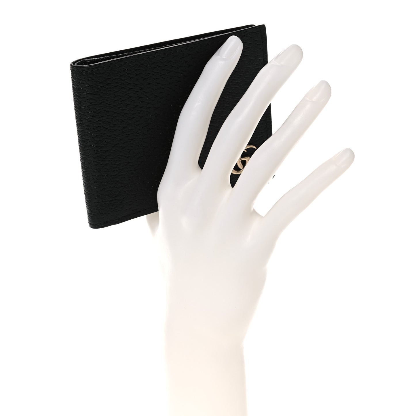 Calfskin Boar Effect GG Marmont Bi-Fold Wallet Black