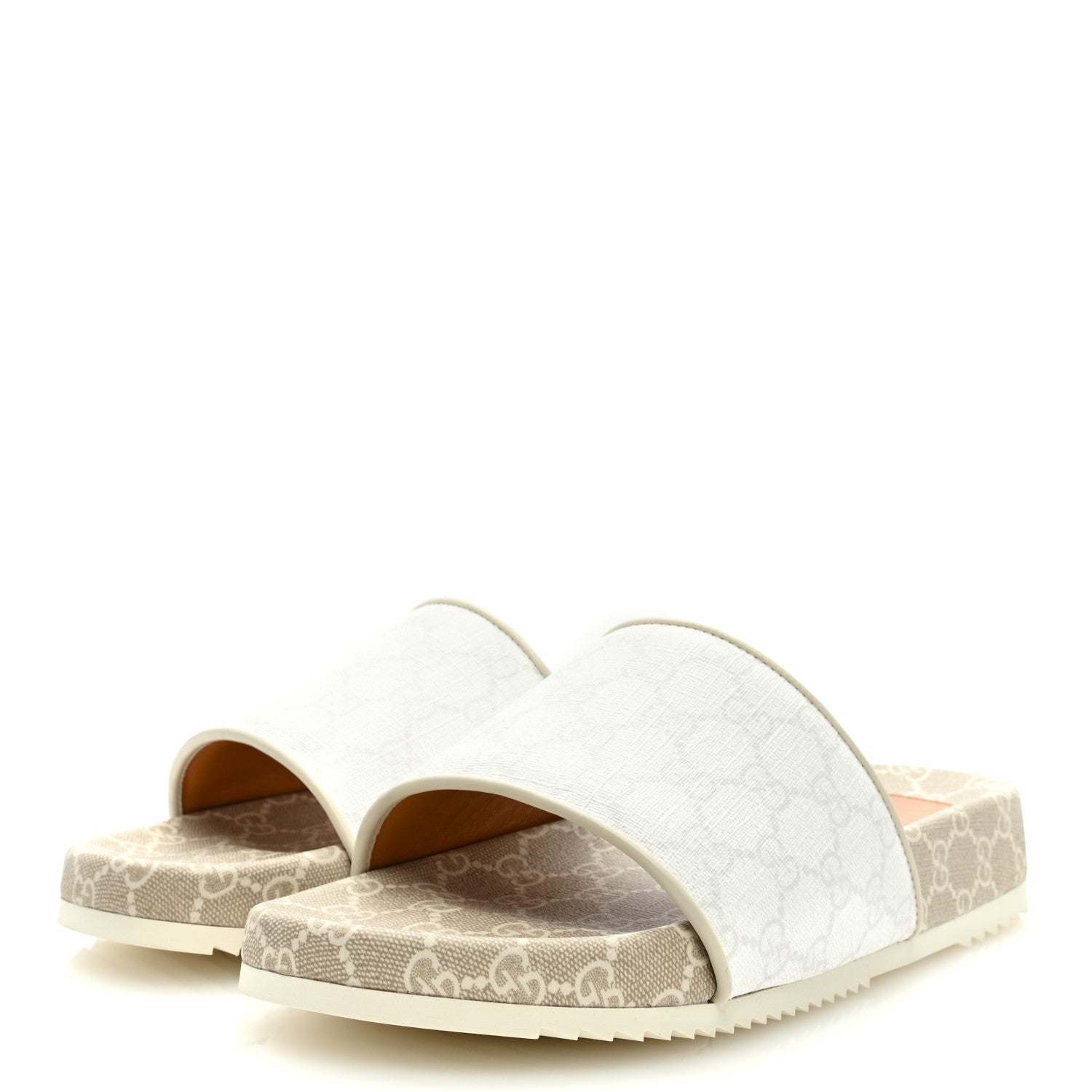 Gucci GG Supreme Monogram Demetra Mens Slide Sandals 9 White Mystic White 2 of 7