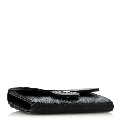 Chanel Caviar Quilted Flap Card Holder Wallet Black 4 of 9
