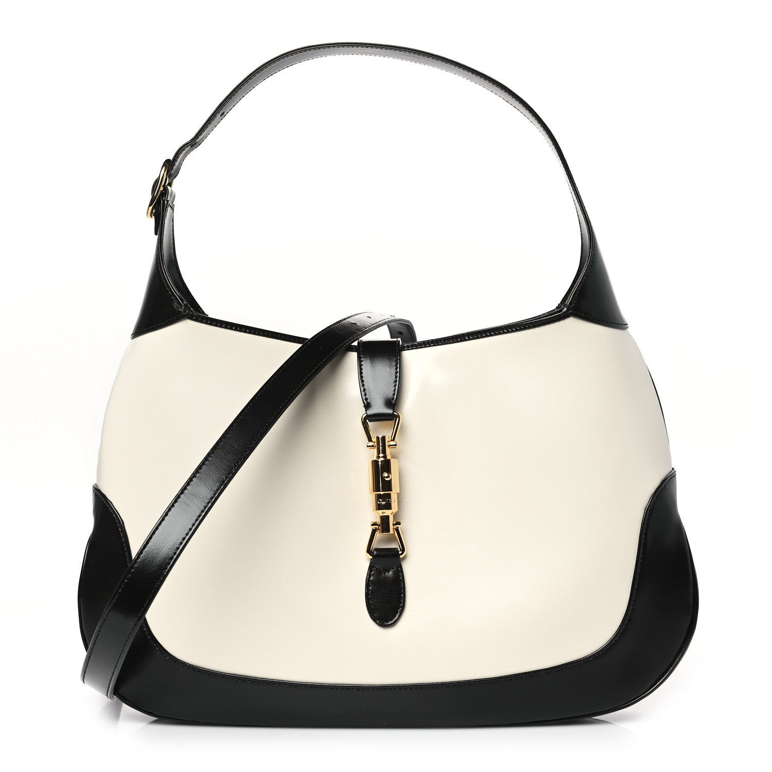 Gucci Boarded Dyana Lux Calfskin Bi-Color Medium Jackie 1961 Hobo Mystic White Black 1 of 9