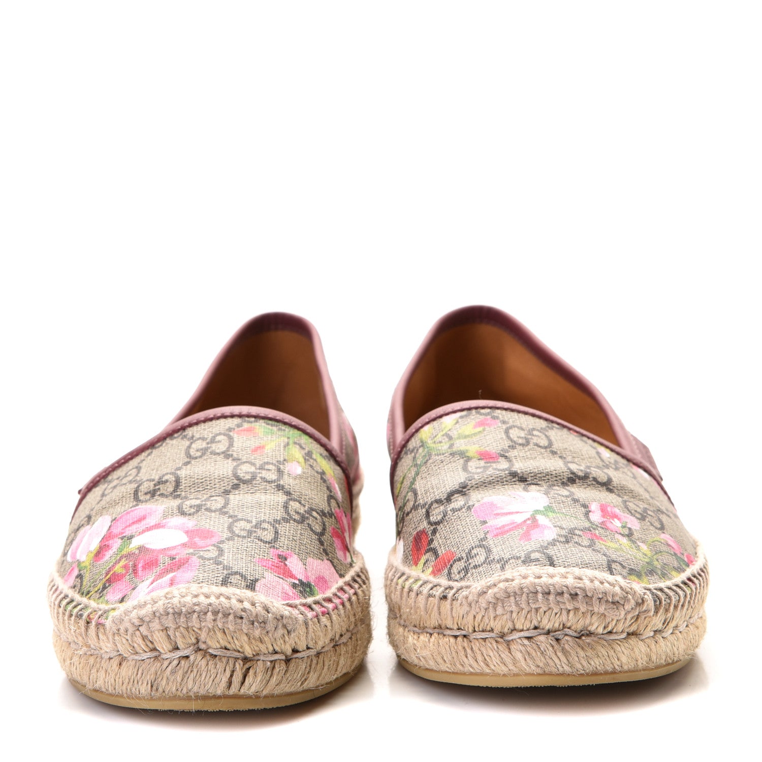 Gucci GG Supreme Monogram Blooms Espadrilles 37 Beige Multicolor Dry Rose 2 of 12