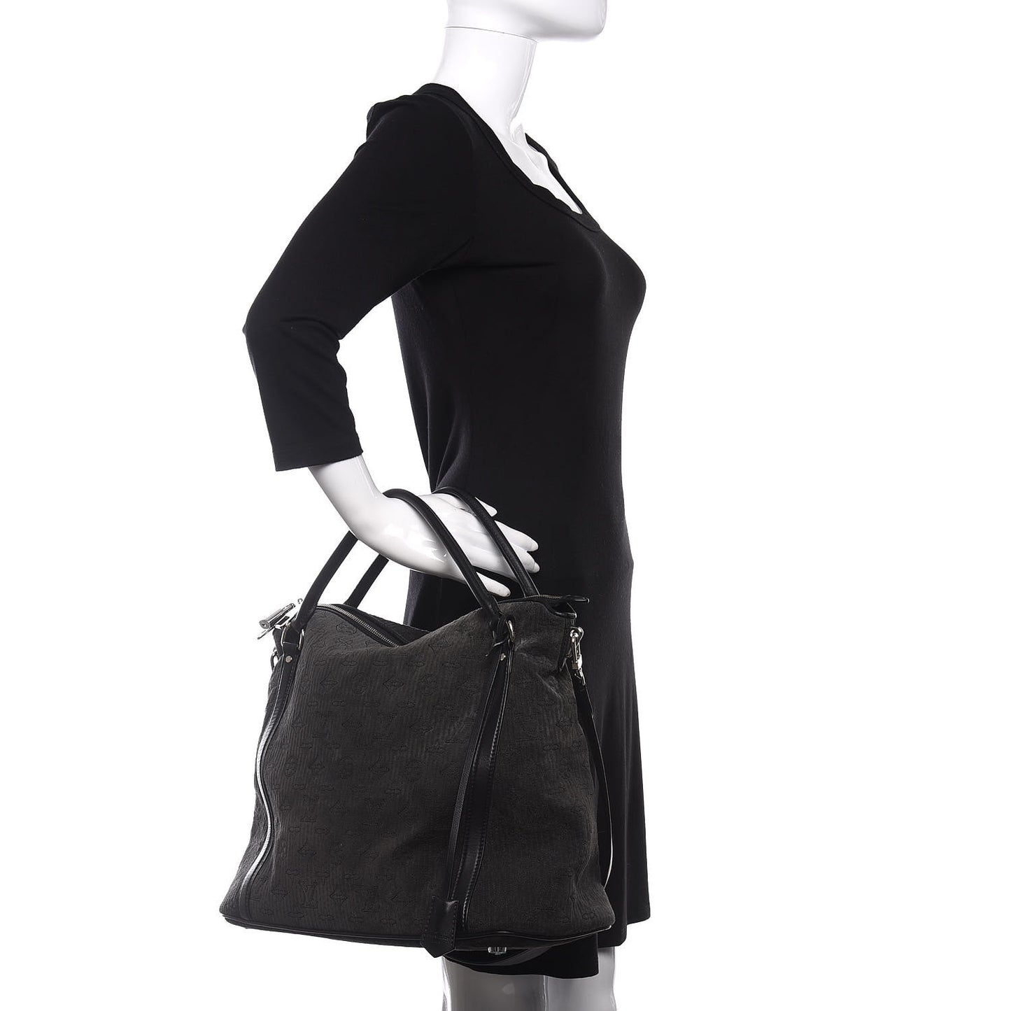 Monogram Suede Antheia IXIA MM Black