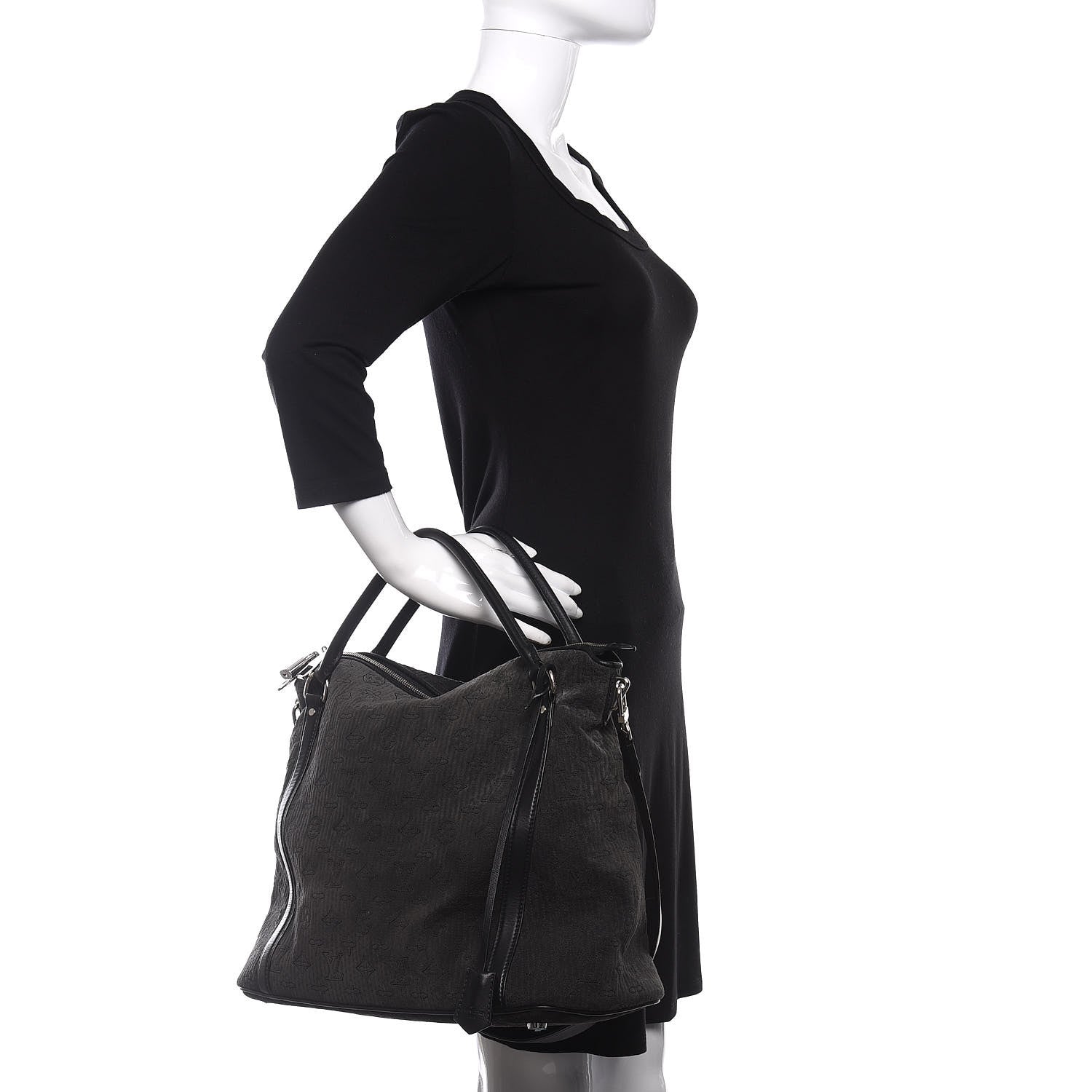Louis Vuitton Monogram Suede Antheia IXIA MM Black 3 of 11
