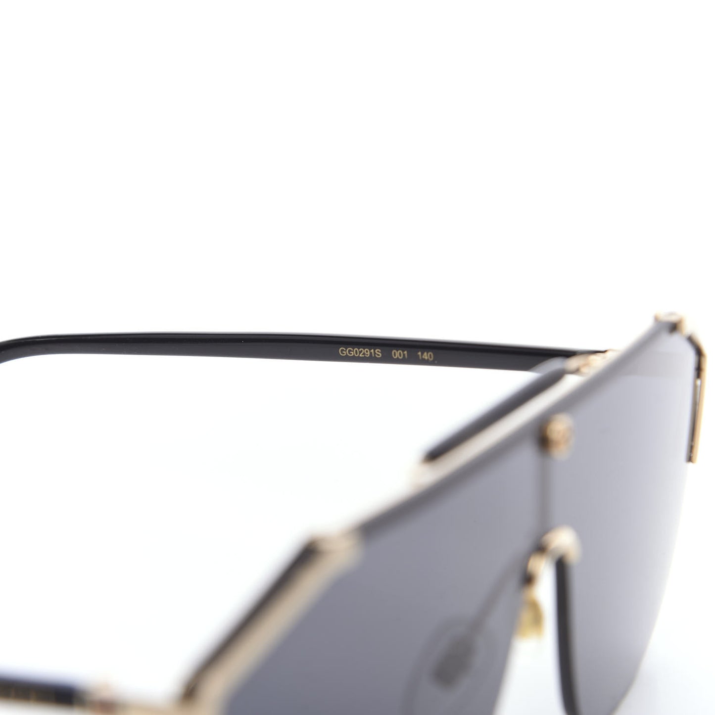 Metal Rimless Square Sunglasses GG0291S Blue Gold