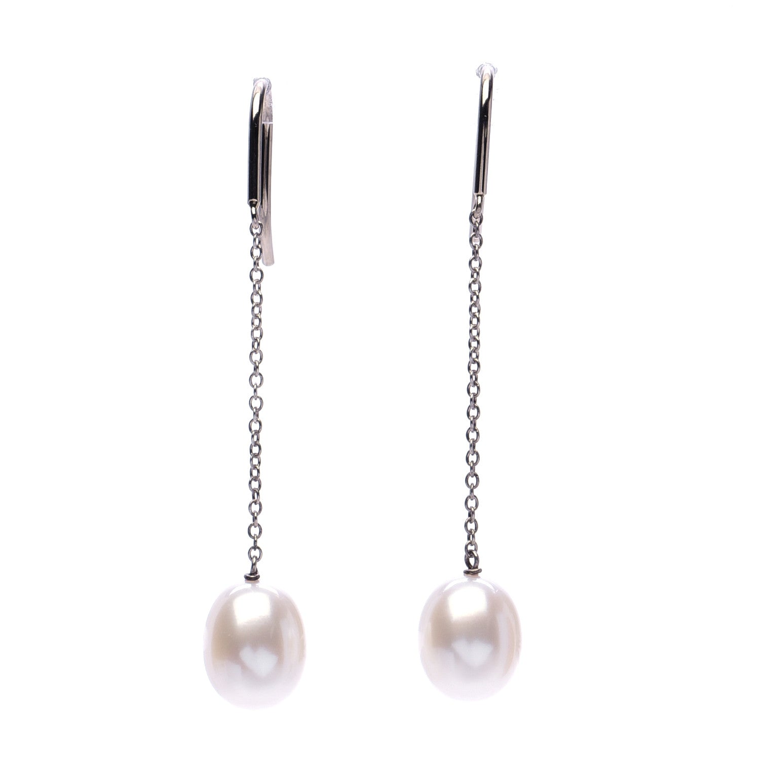Tiffany Sterling Silver Pearl 8mm Elsa Peretti Pearls By The Yard Earrings 1 of 5