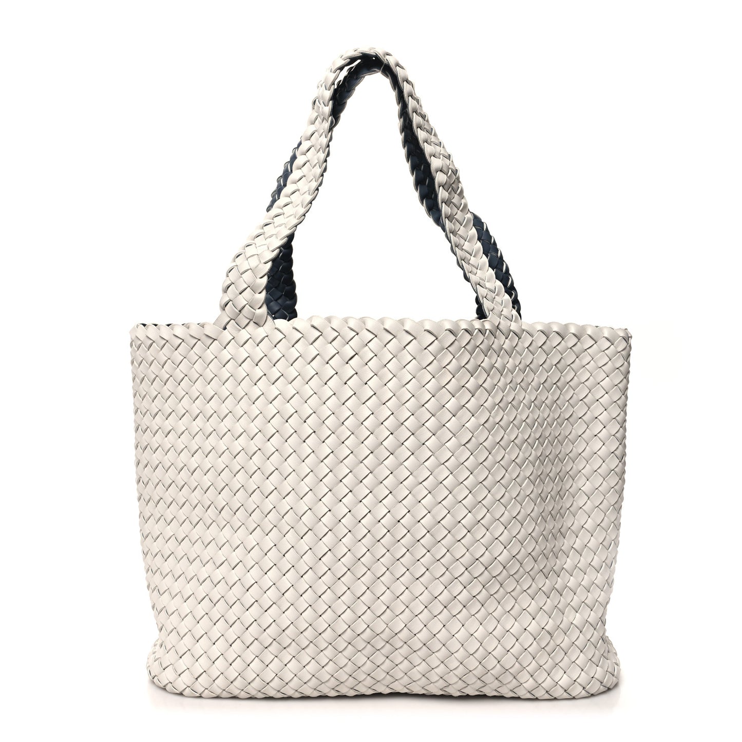 Nappa Intrecciato Bicolor Tote Bag Thunder White Silver