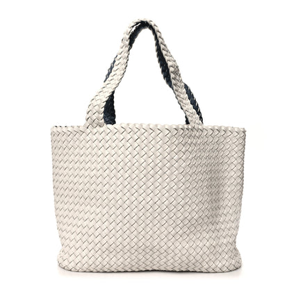 Bottega Veneta Nappa Intrecciato Bicolor Tote Bag Thunder White Silver 1 of 11