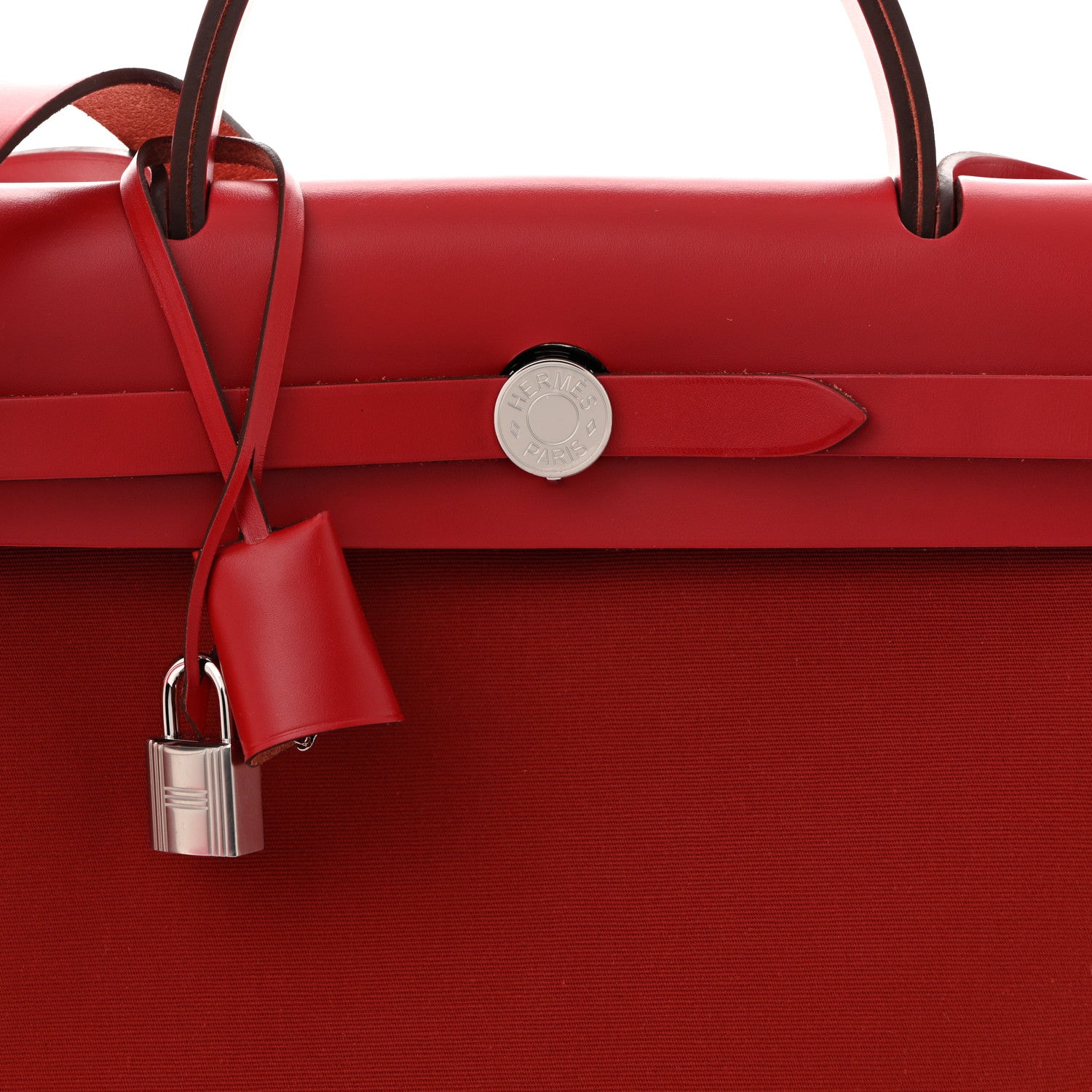 Hermes Toile Officier Vache Hunter Verso Herbag Zip 31 PM Rouge Venetian Rouge Piment Rose Extreme 9 of 12