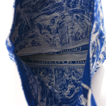 Christian Dior Canvas Print Cruise Tote Ivory Blue 5 of 8