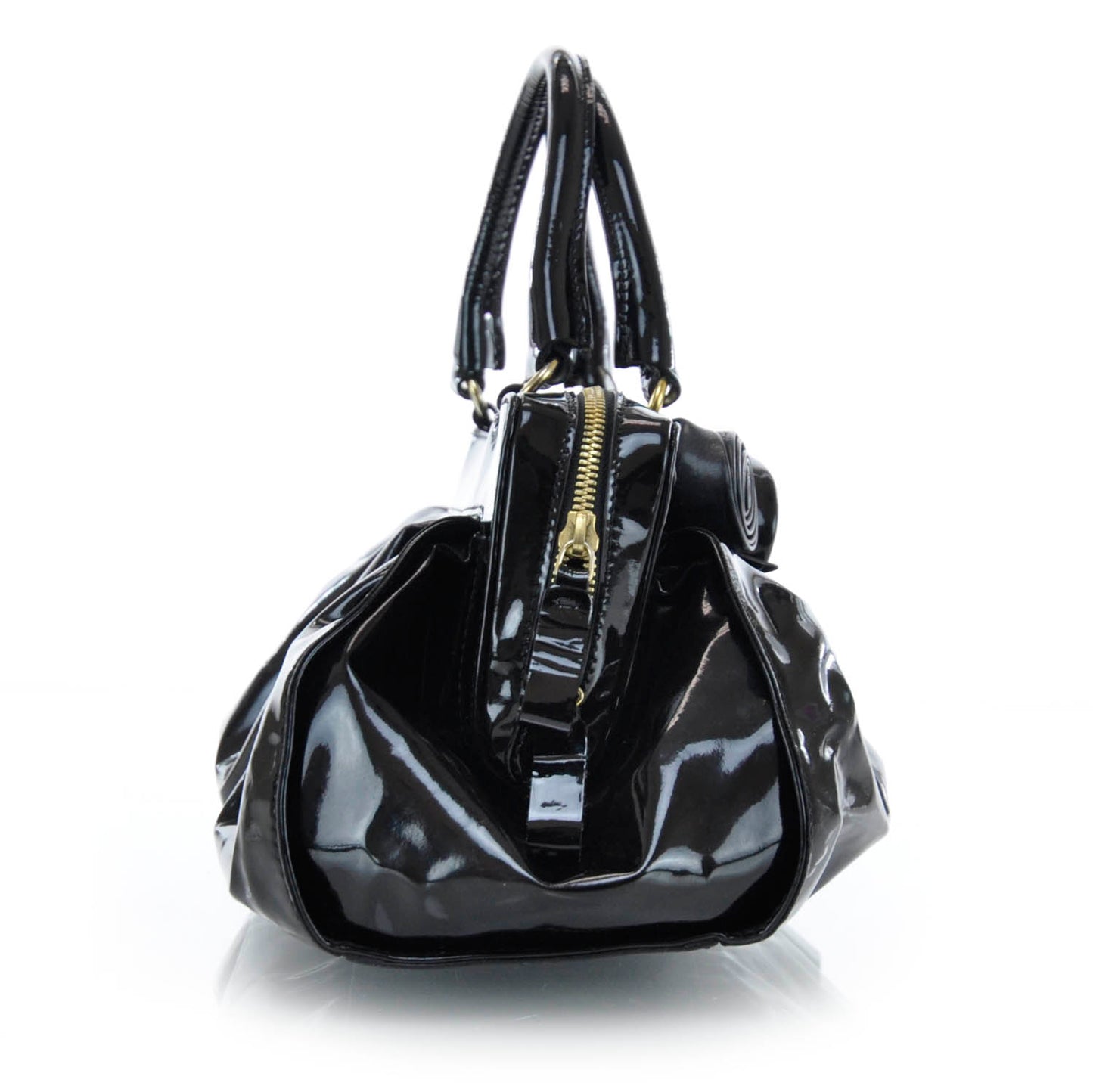 Coated Canvas Lacca Fleur Frame Bag Black