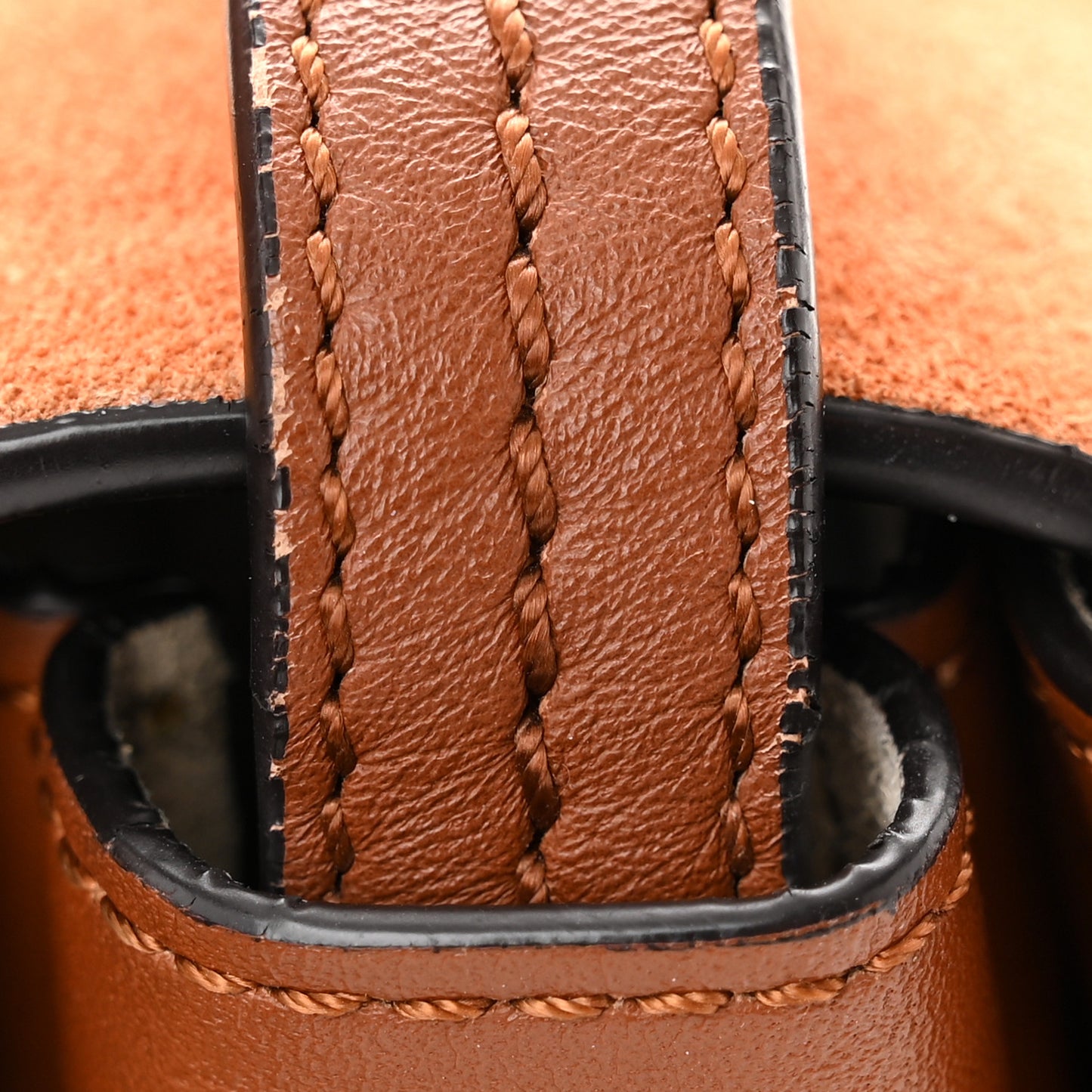 Suede Calfskin Small Faye Shoulder Bag Tobacco