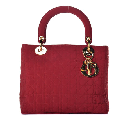 Christian Dior Nylon Cannage Medium Lady Dior Red 1 of 8