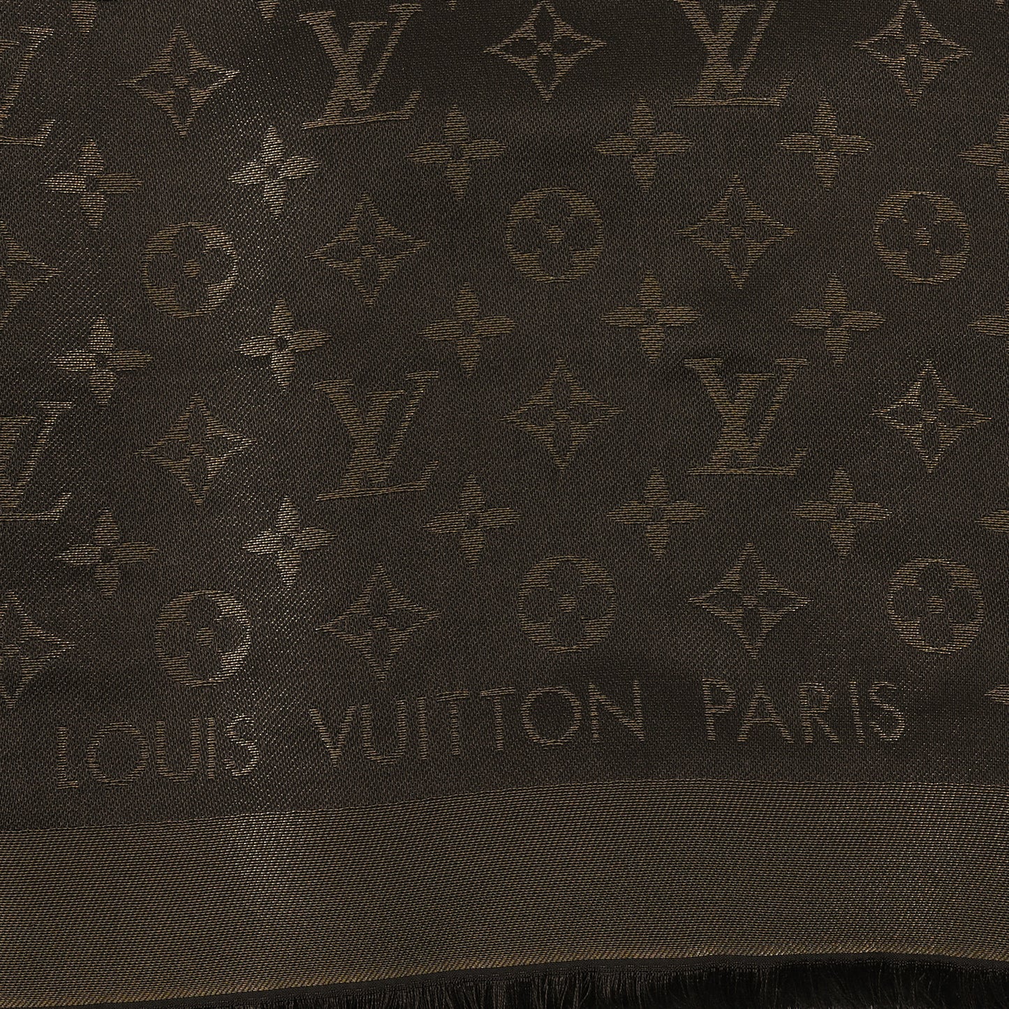 Silk Lurex Wool Monogram Shine Shawl Brown