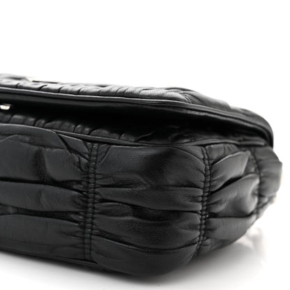 Prada Nappa Gaufre Flap Shoulder Bag Black 9 of 9