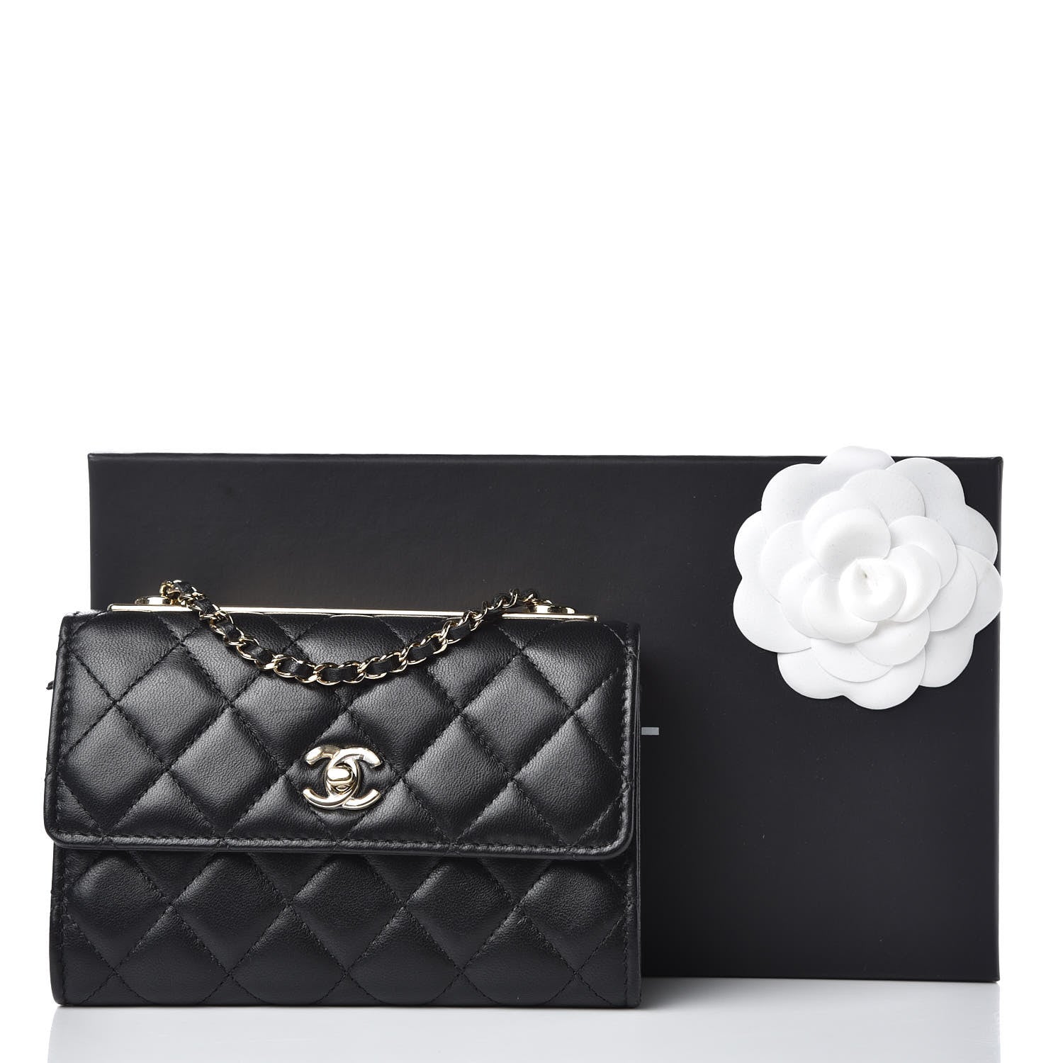 Chanel Lambskin Quilted Mini Trendy CC Wallet On Chain WOC Black 13 of 13