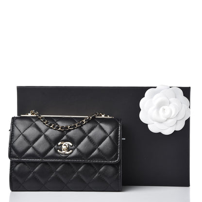 Chanel Lambskin Quilted Mini Trendy CC Wallet On Chain WOC Black 13 of 13