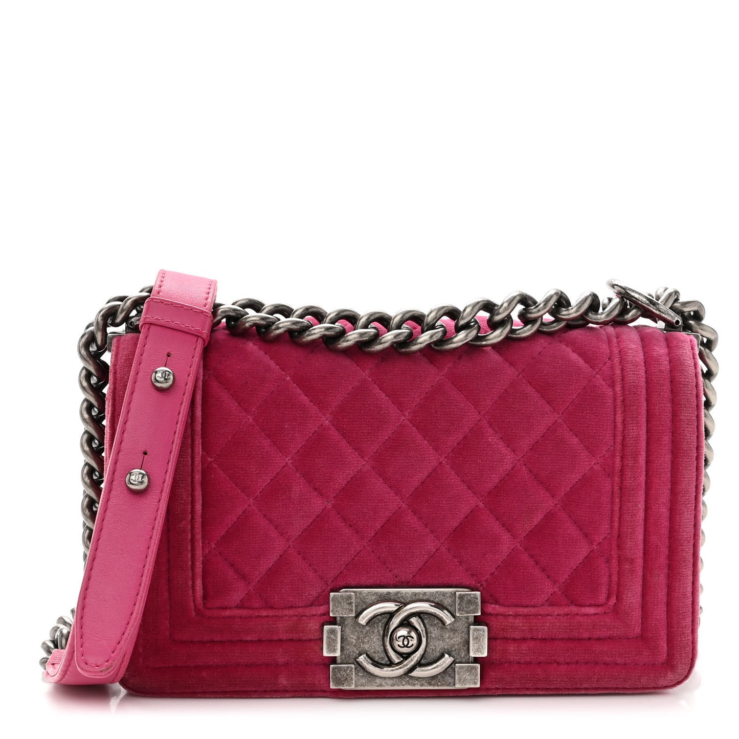 Velvet Quilted Small Boy Flap Pink