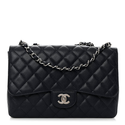 Chanel Caviar Quilted Jumbo Single Flap Navy 1 of 10