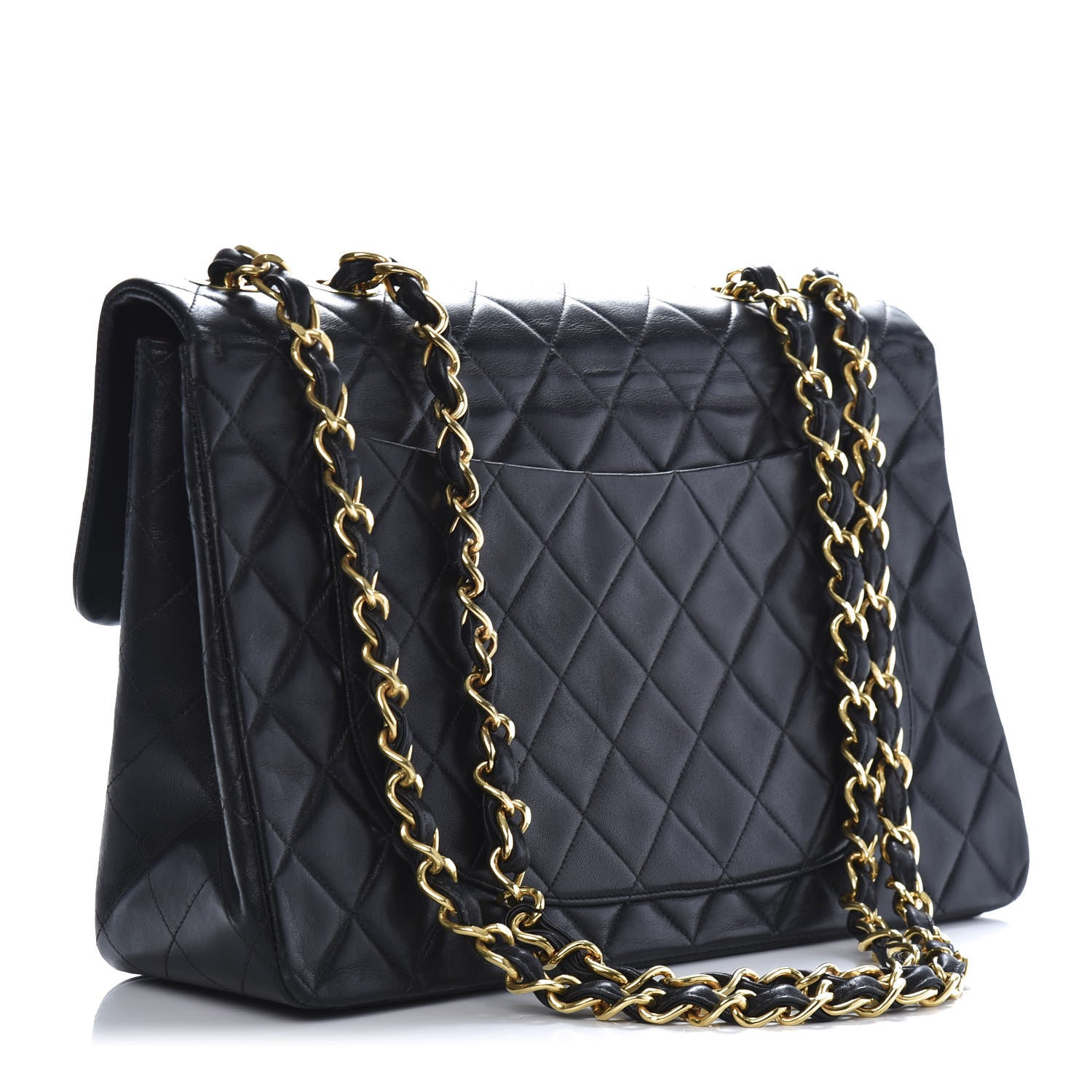 Chanel Lambskin Quilted XL Jumbo Single Flap Black 3 of 14