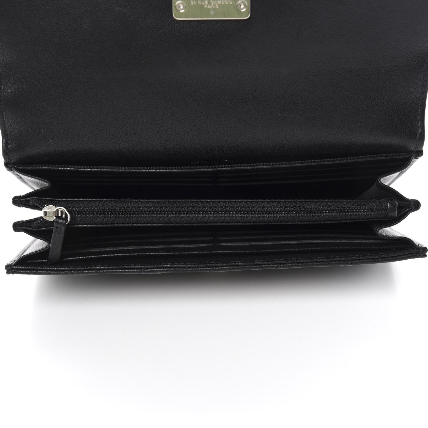 Chanel Goatskin Quilted CC Box Flap Wallet Black 5 of 9