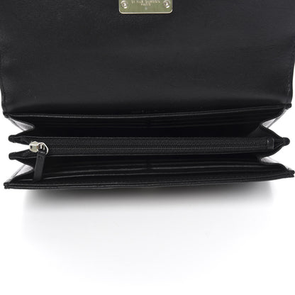 Chanel Goatskin Quilted CC Box Flap Wallet Black 5 of 9